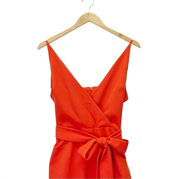 NWT ASOS Wrap Front Peg Leg Jumpsuit With Self Belt Tomato Red Size 8 US 12 UK - Picture 9 of 14